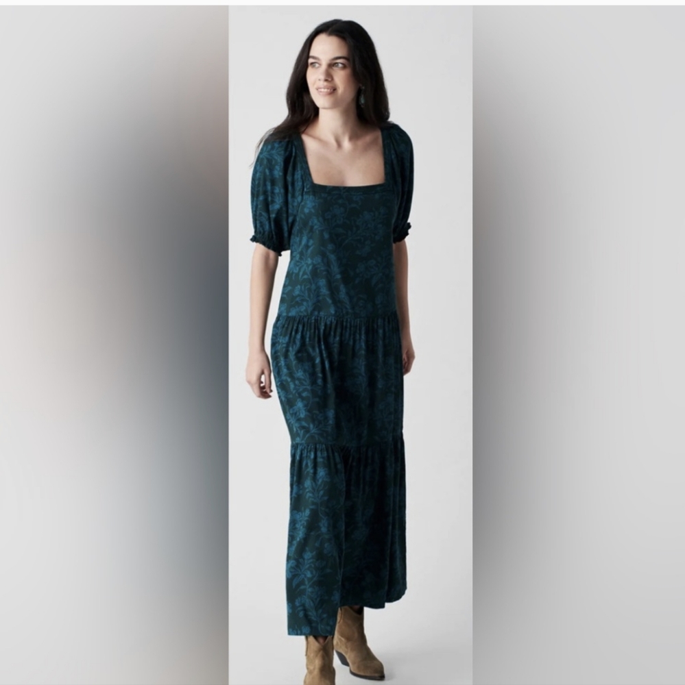 NWOT - FAHERTY BRAND - Somerset Dress Emerald Chiyoda - Floral - XL
